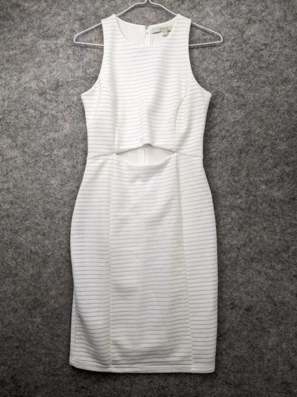 GUESS Los Angeles Bodycon Cocktail Dress Size Small White Midriff Cut-out
